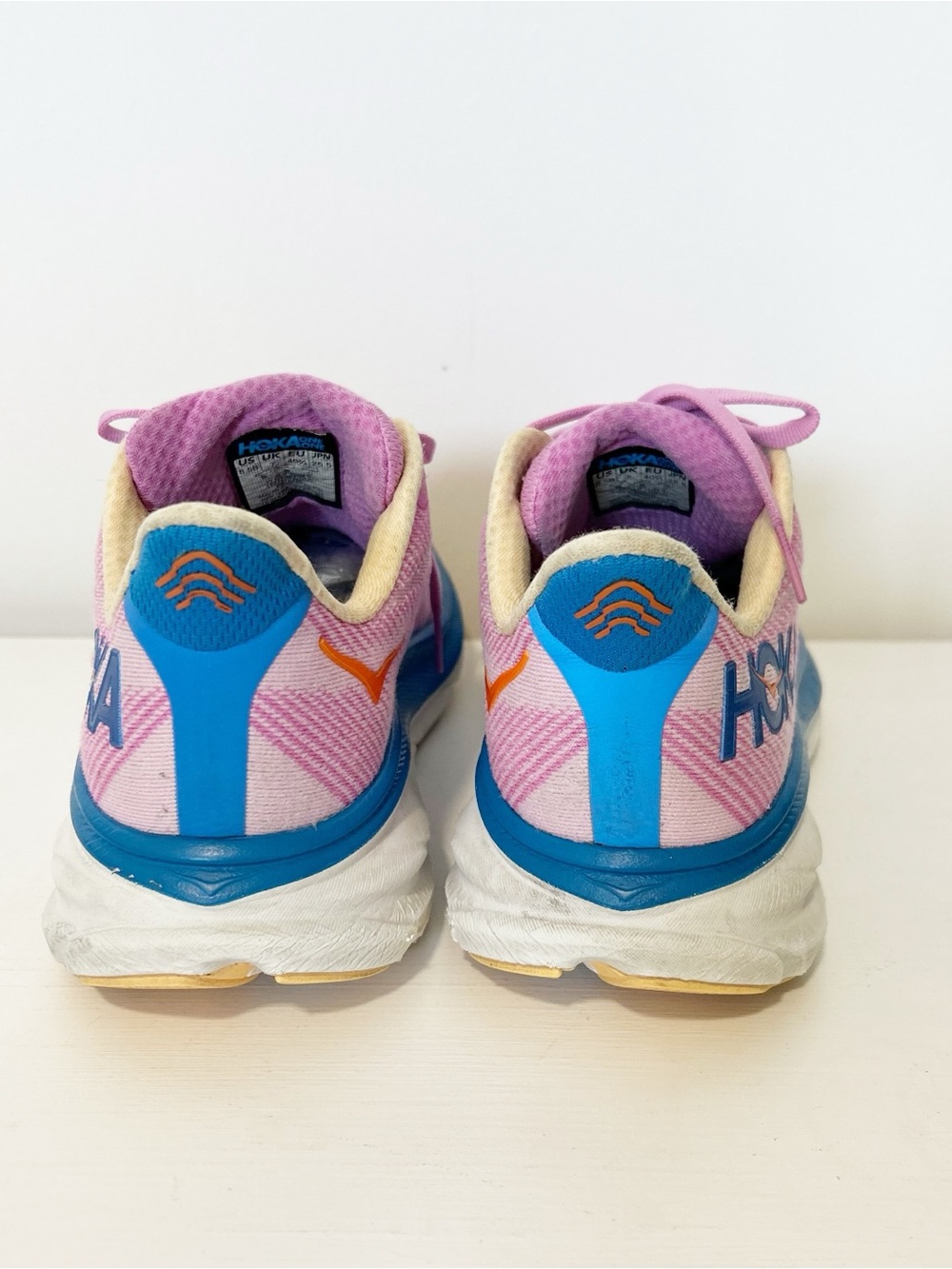Hoka Clifton 9 Women's Running Shoes Pink and Navy Blue - Picture 11 of 11